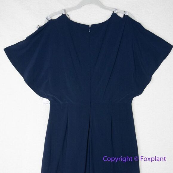 New! Alex Evenings Long Knot Dress with Embellished Short Sleeve,‎ size 14 - Picture 11 of 16